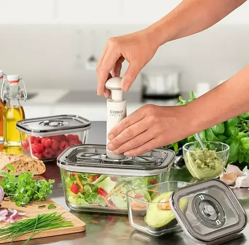 Набор стеклянных контейнеров для вакуумного упаковщика Caso VacuBoxx Eco-Set 1177С - фото 8