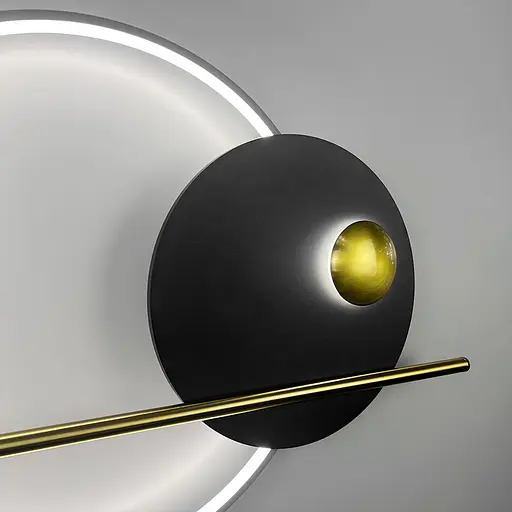 Бра у сучасному чорно-латунному корпусі 95х60 см Арт. WB46-950 Line F - фото 3