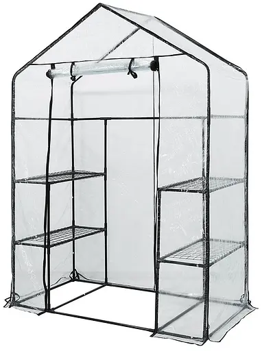 Парник складаний Neo Tools 195х143х73, 4 полиці, ПВХ плівка, зелений - фото 1