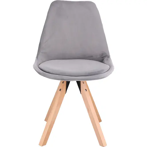 Стул Jumi Saida в скандинавском стиле с деревянными ножками серый - фото 3
