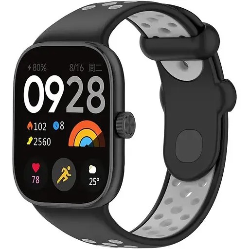 Ремінець DK CDK Silicone Sport Band Nike для Xiaomi Redmi Watch 4 (017600) (black / grey) - фото 3