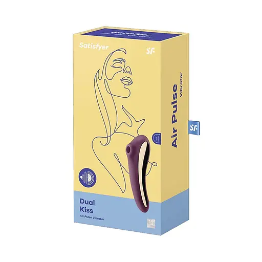 Вакуумний кліторальний стимулятор з вібрацією Satisfyer Dual Kiss фіолетовий - фото 6