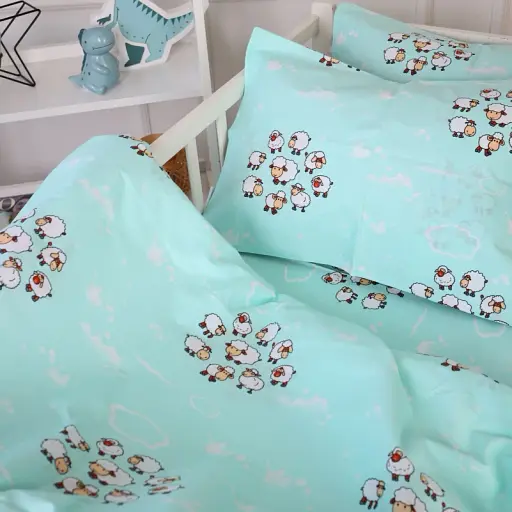 Комплект постельного белья MirSon Бязь 20-0030 Lambs 160x220 см голубой (2200010267648) - фото 3