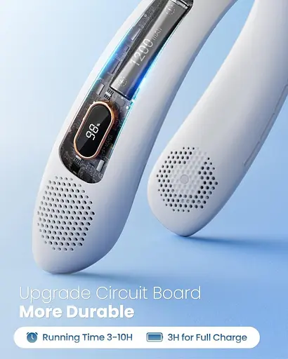 Шейный вентилятор Gaiatop светодиодный дисплей 360° USB - фото 4