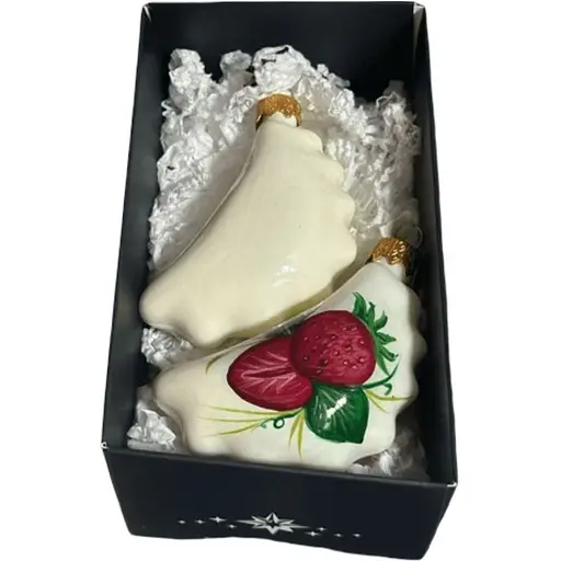 Набір ялинкових прикрас Різдвяні історії Полуниця на 2 вареника скло (4820001248654)