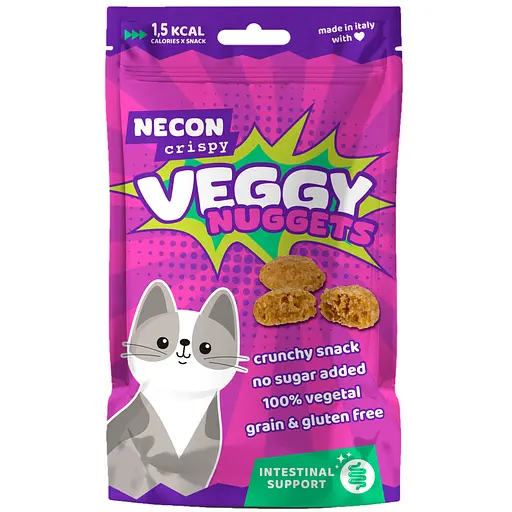 Функциональное лакомство для кошек Necon Cripsy Cat Veggy Nuggets Intestinal 85 г