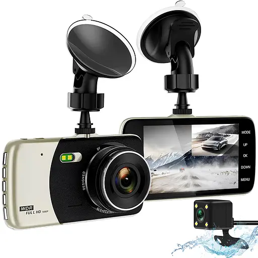 Видеорегистратор на 2 камеры GT800 (спереди+сзади) HD