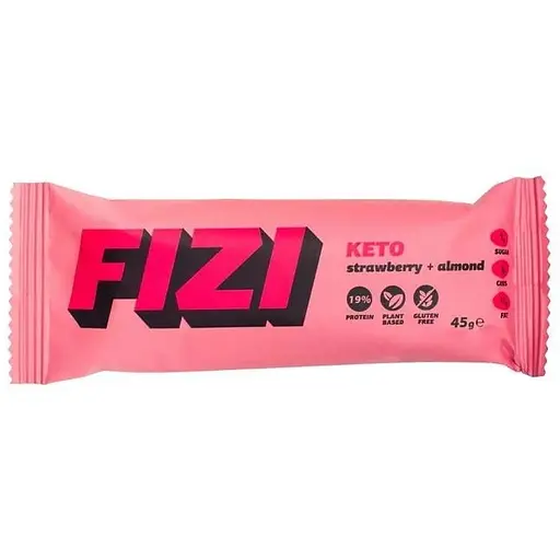 Батончик FIZI Keto Protein Bar, 45 грамм - Клубника-миндаль