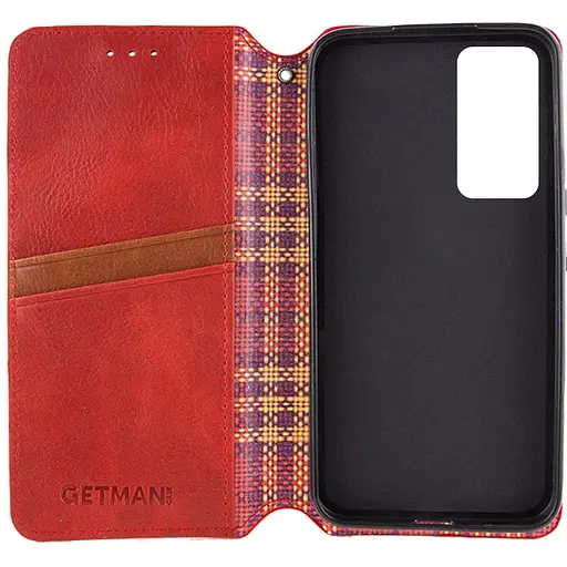 Кожаный чехол-книга GETMAN Cubic (PU) для Samsung Galaxy M35 5G Красный - фото 3