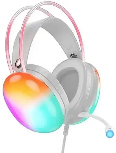 Наушники Hoco W109 Plus Rich, USB, 2m, LED, 7.1 channel gaming headphones WHITE - фото 2