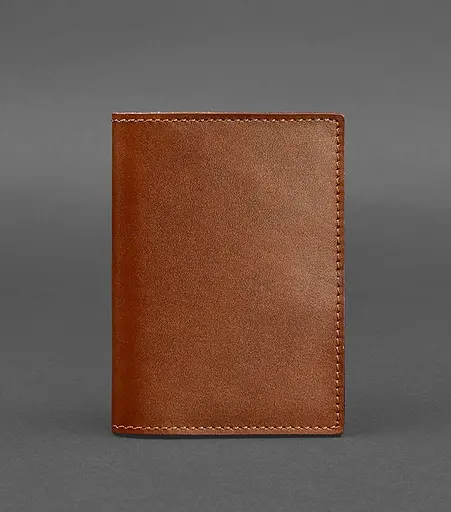 Кожаная обложка для паспорта и военного билета 1.2 светло-коричневая - фото 1