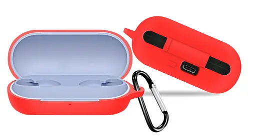 Чехол-накладка DK Silicone Candy Friendly с карабином для Sony WF-C700N (red) - фото 3