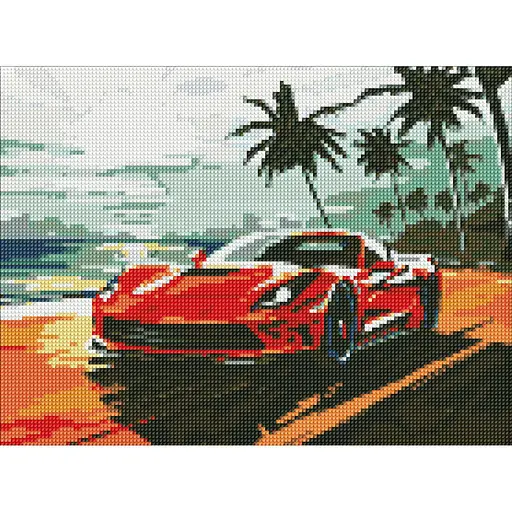 Алмазна мозаїка Поїздка узбережжям Ідейка AMO8176, 30x40 см - фото 1