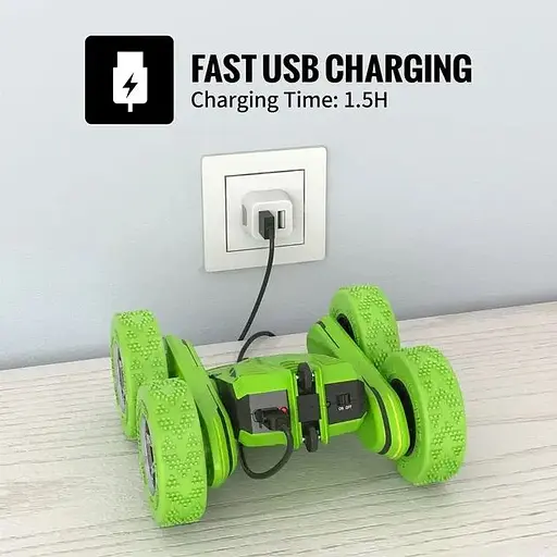 Автомобиль SGILE RC Stunt Car Toys с дистанционным управлением двусторонним вращением - фото 4