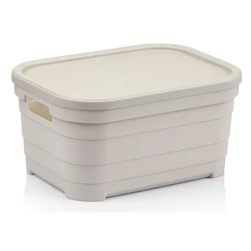 Корзина Idea Home Pyramid с крышкой10.8 л 36x24x16.5 см бежевая (00643 Bej)