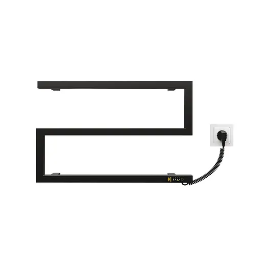 Электрический полотенцесушитель Kosser Зета 350х550 ER тайм. черный ЗЗ01ER, Черный матовый, Правое - фото 2