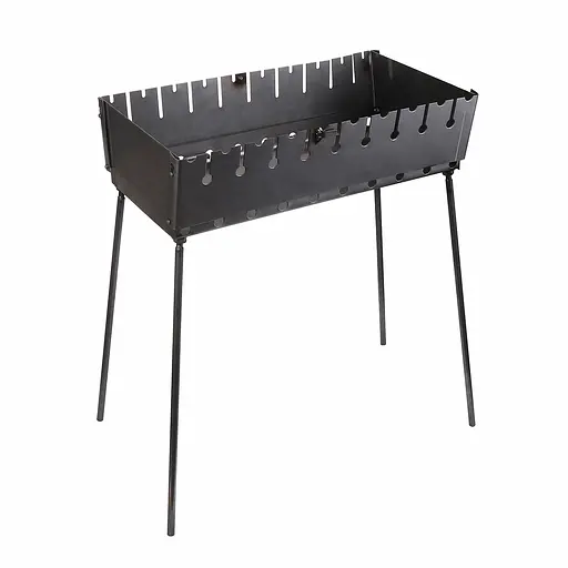 Розкладний розбірний мангал валіза дворівневий на 10 шампурів, Wood&Steel Чорний 82023 - фото 1