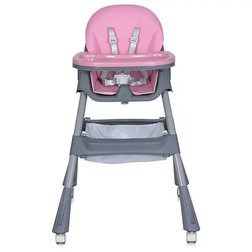 Стульчик для кормления Bambi M 5722 Lilac с корзиной для игрушек и чехлом из мягкой экокожи, розовый - фото 4