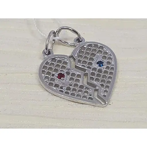 Срібна парна підвіска Vegas Серце з фіанітами. 30019Р - фото 2