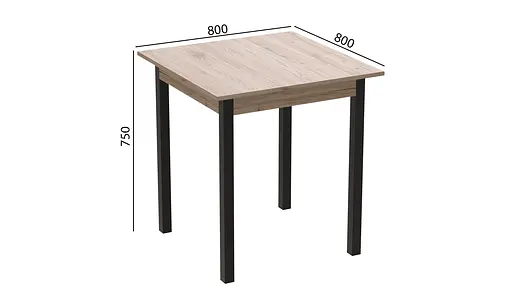 Стіл кухонний Ferrum-decor Дієго 75x80x80 Чорний ДСП Сан-Марино 16мм (FRD-105655) - фото 3