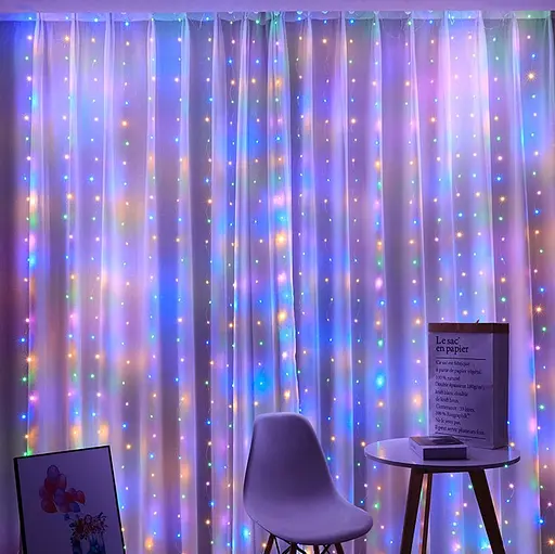 Світлодіодна гірлянда Штора 3х3м 400 LED Мульти - фото 6