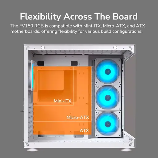 Корпус Cougar FV150 RGB без блока питания, белый (FV150 RGB White) - фото 12