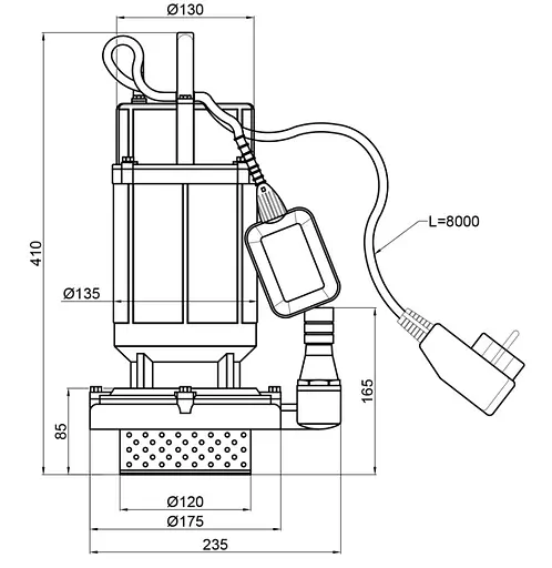 Дренажный насос Thermo Alliance QXD10-20-1,1 с поплавком TAQXD102011 - фото 4