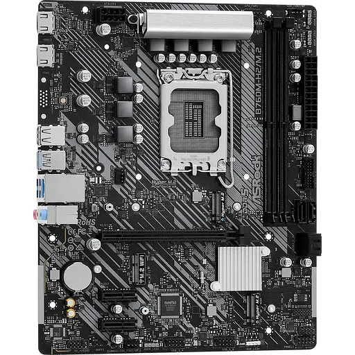 Материнська плата ASRock B760M-H2/M.2 (1700/B760, 2xDDR5, 1xPCIex16, 4xSATAІІІ, 2xM.2, GLan, 7.1ch, mATX) - фото 2