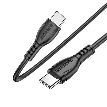 Кабель Borofone BX51 Triumph 60W charging data cable Type-C to Type-C（unpackaged）чорний - фото 2
