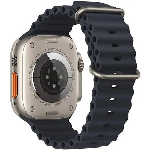 Ремінець силіконовий Hoco iWatch WA12 marine double buckle 42/ 44/ 45/ 49mm midnight синій - фото 1