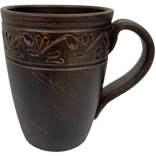 Кухоль молочена кераміка Декор 400 мл Український глиняний посуд