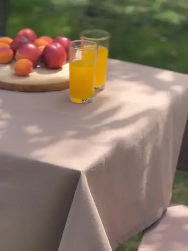 Водовідштовхувальна скатертина Горіховий однотон 200х100 см (+ 8 серветок 30х40)