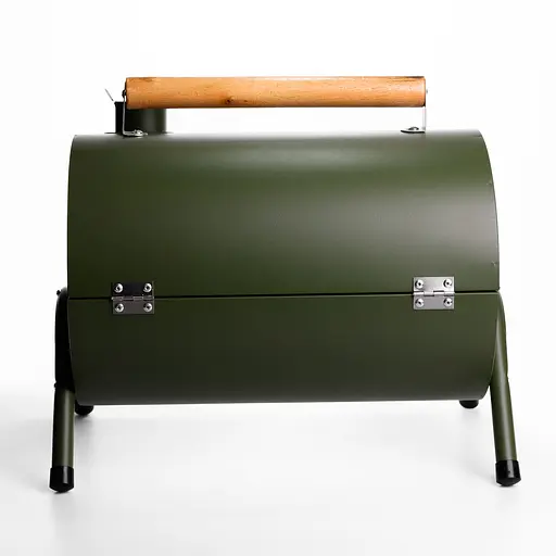 Вугільний гриль двосторонній портативний з решіткою Yiwu 38x25x35 см зелений універсальний для пікніка похідний розкладний BQ-2 - фото 6