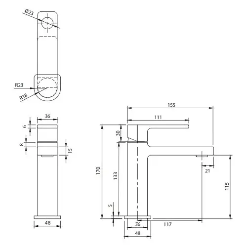 Смеситель для раковины Omnires Baretti chrome (BA7810CR) - фото 4