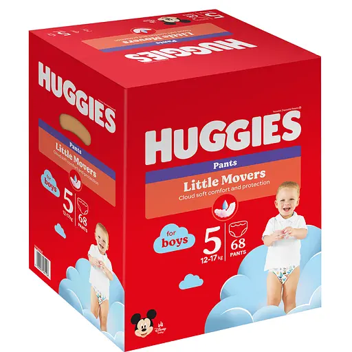Уценка. Подгузники-трусики для мальчиков Huggies Little Movers Pants 5 (12-17 кг) 68 шт. - фото 3