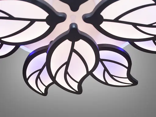 Унікальна LED-люстра з димером та підсвічуванням, потужністю 180 Вт, чорно - фото 4