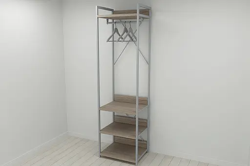 Шкаф Гардероб Уни секция 3 серии Конект Ferrum-decor 220x60x50см Серый металл ДСП Дуб Сонома Трюфель 32 мм (FRD-104530) - фото 7