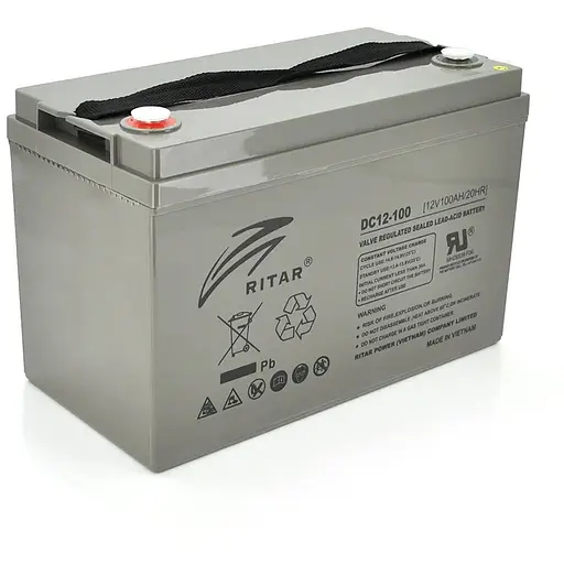 Акумуляторна батарея AGM RITAR DC12-100, Gray Case, 12V 100Ah ( 328 x 172 x 215 (220) Q1