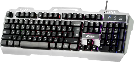 Клавіатура мультимедійна Defender Metal Hunter GK-140L (срібляста) - фото 2