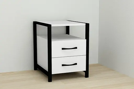 Тумба универсальная Ferrum-decor Вивьен 2/2 50x41x40 черный ДСП Белый 16мм (FRD-104156) - фото 4