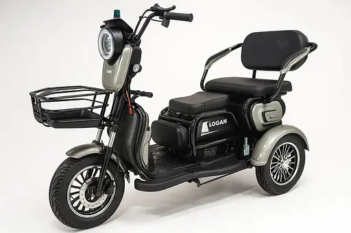 Електроскутер Триколісний Corso Logan (1200W 72V/23Ah) Сірий - фото 1