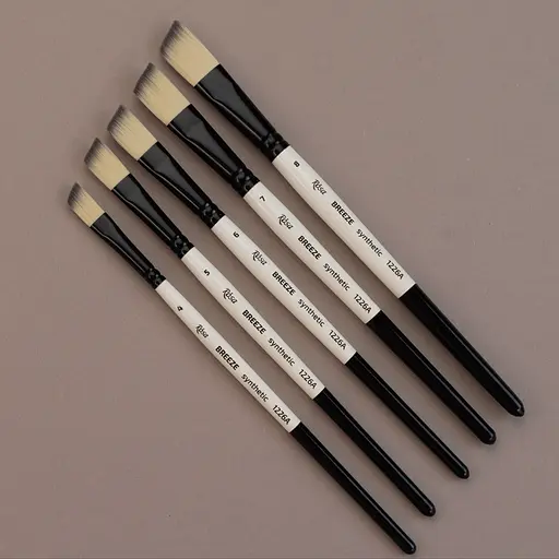 Пензель синтетика кутова BREEZE 1226А №0 коротка ручка Rosa - фото 4