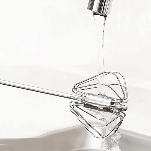 Ручной полуавтоматический венчик из нержавеющей стали механический миксер для яиц сливок и выпечки 30 см Оранжевый 88295 - фото 5