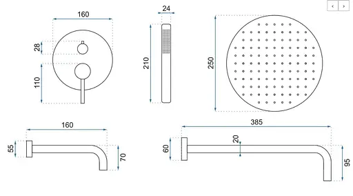 Душова система прихованого монтажу Rea Lungo + Box з виливом white matt REA-P6611, Білий матовий - фото 3
