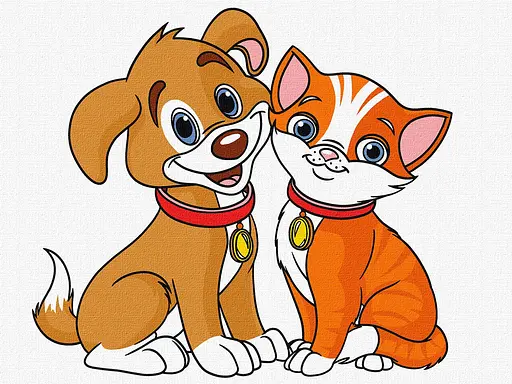 Набір для розпису по номерах для дітей 5+ Найкращі друзі, Ideyka, 30x40 см, КНО6204