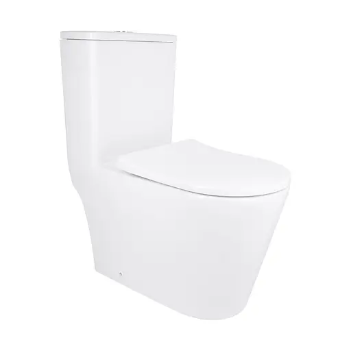 Унитаз-моноблок напольный Qtap Swan Ultra Quiet безободковый с сиденьем Soft-Close White QT16226080AW, Белый - фото 1