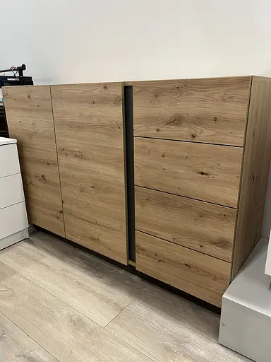 Комод Perfect Home Арко/Arco 2-дверный с 4 ящиками 2D4S/138 Дуб артизан/графит (PFH-091063) - фото 5