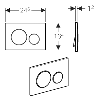 Клавіша змиву Geberit Sigma20 нержавіюча сталь матова/полірована/матова 115.882.SN.1, Хром матовый - фото 2