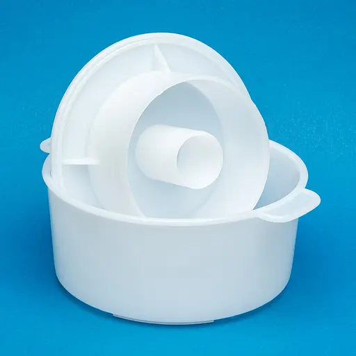 Форма для виготовлення твердого та м'якого сиру з поршнем Ø 16 см на 1.5 кг сиру, Kitchette Білий 85131 - фото 4