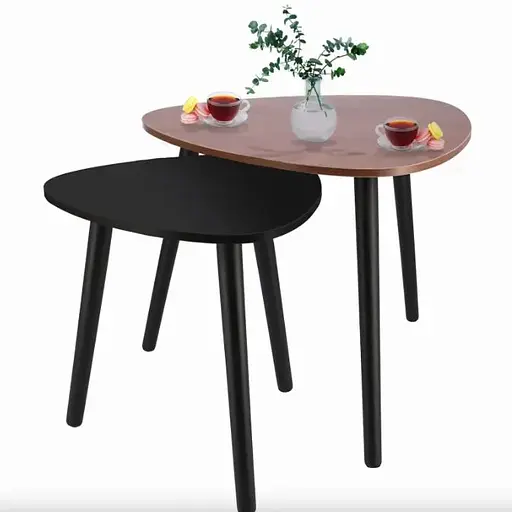 Комплект журнальных столиков Jumi Sinsey коричнево-черный - фото 2